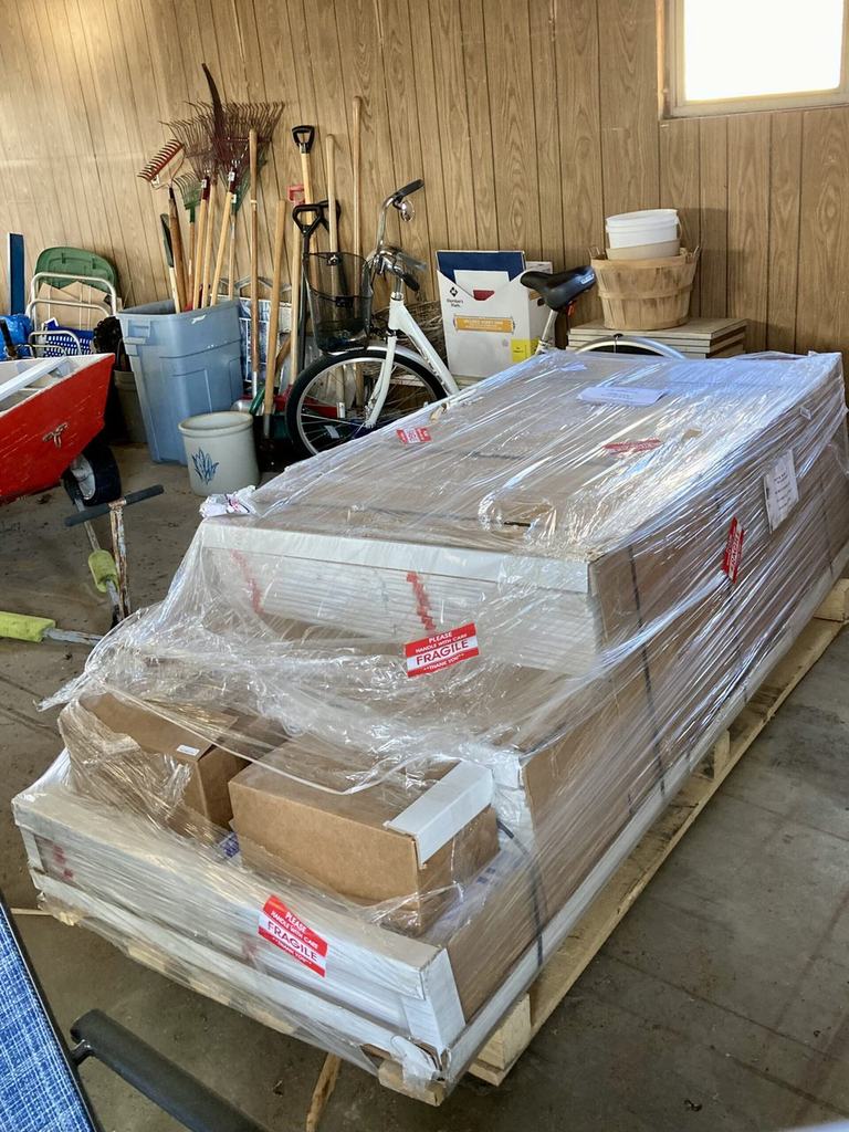 Pallet of ThermaRay Heating Panels and Accessories.